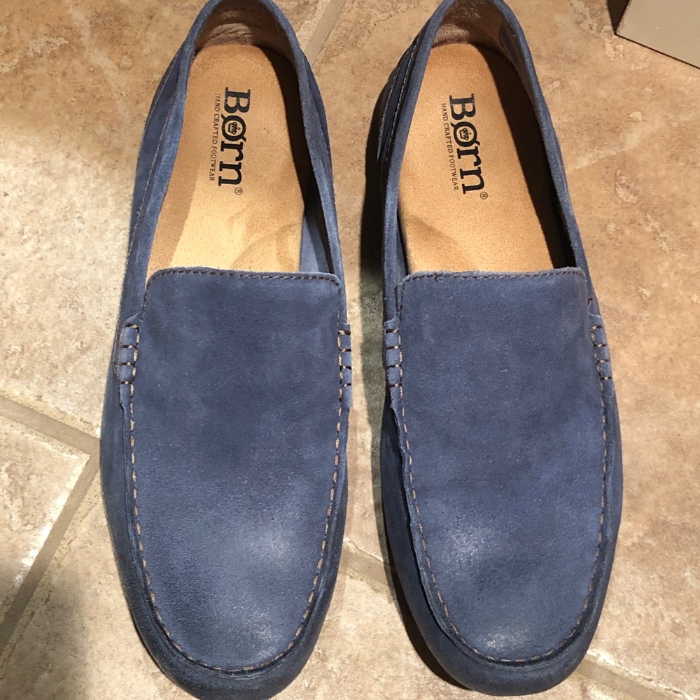 Born Blue Suede Loafers